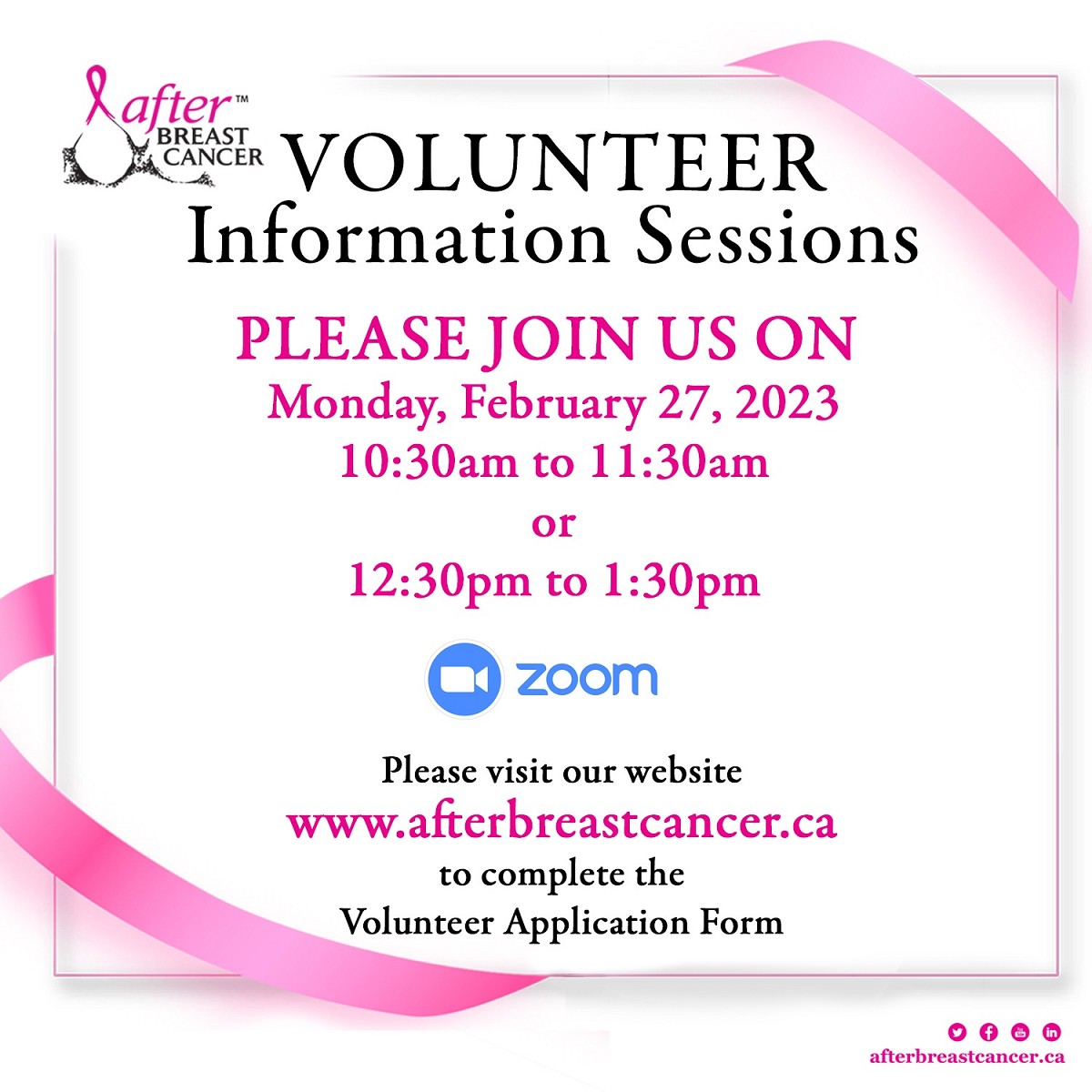 Volunteer Information Sessions